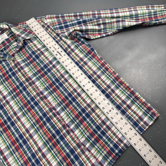 VTG 60's Flannel Shirt Mens LT Red Blue Winged Collar Striped Plaid Sovereign - Picture 6 of 8